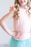 Peach S/S Ruffle Tee - Aaria Tees Aaria Tees