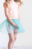 Peach S/S Ruffle Tee - Aaria Tees Aaria Tees