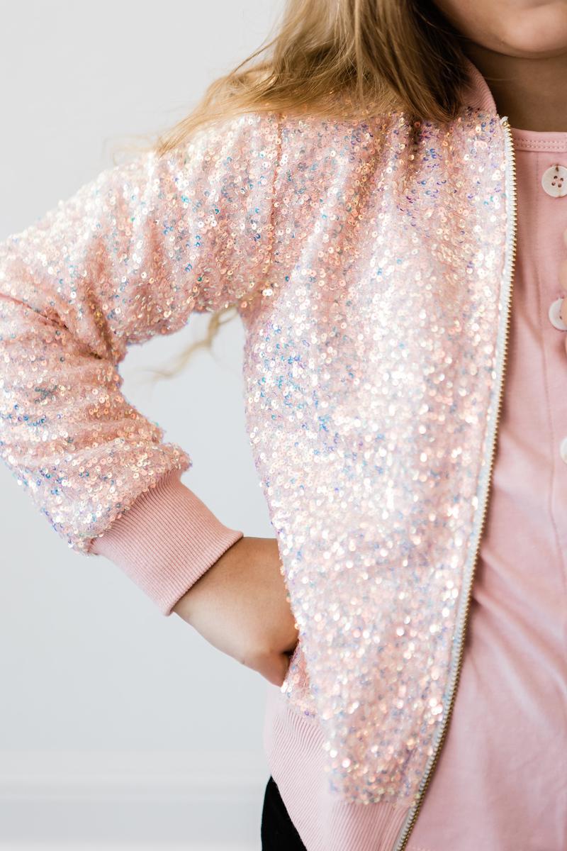 Peach Sequin Jacket - Aaria Tees Aaria Tees