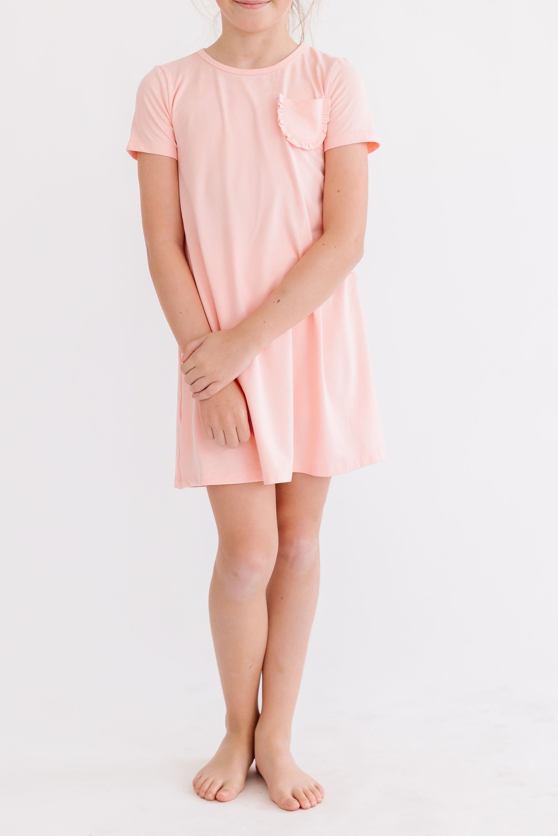 Peach T-Shirt Dress - Aaria Tees Aaria Tees