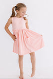 Peach Tank Pocket Twirl Dress - Aaria Tees Aaria Tees