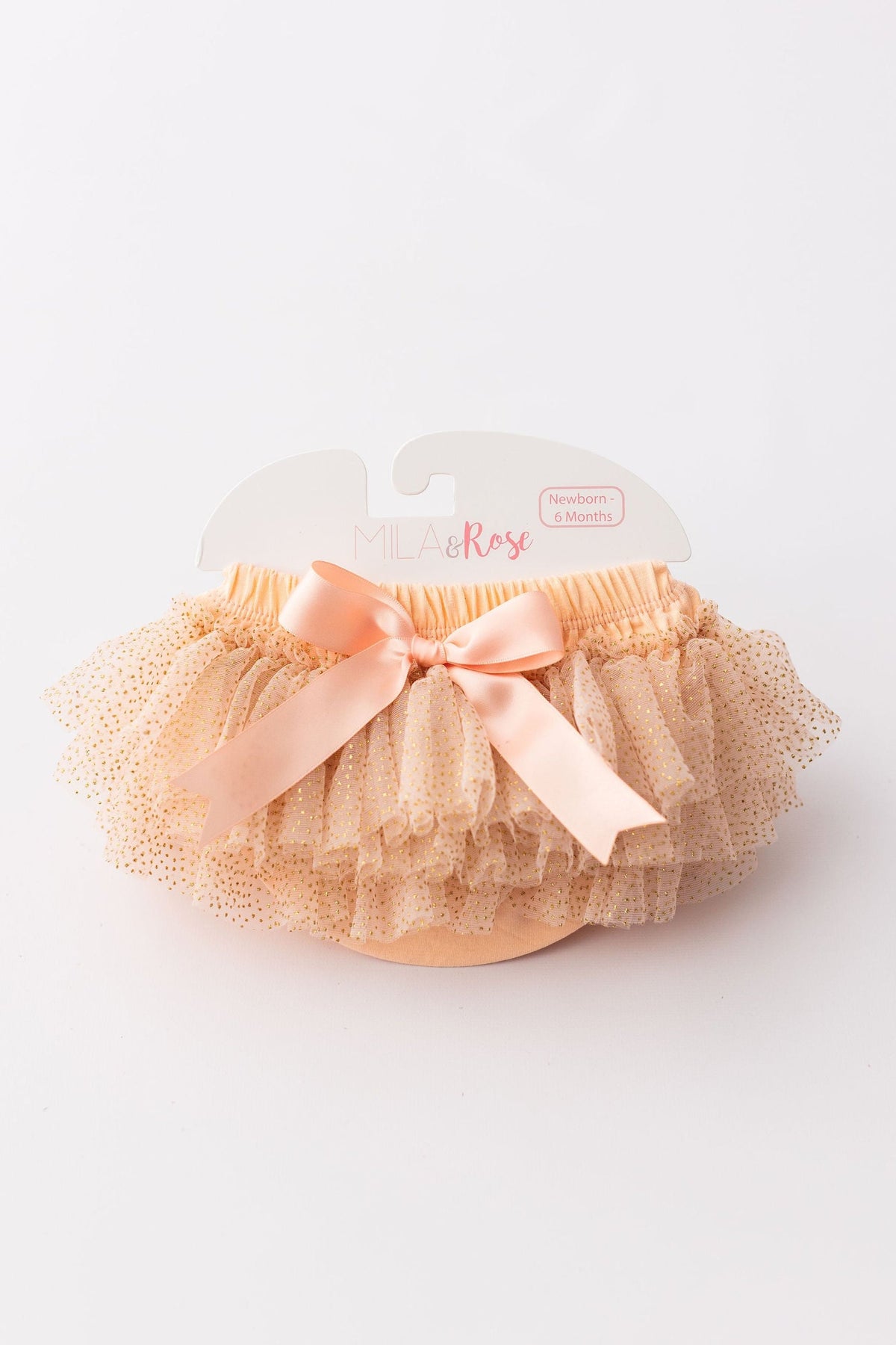 Peach & Gold Glitter Tutu Bloomer - Aaria Tees
