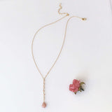 Peach Moonstone Yoga Pendant Necklace Aaria Tees