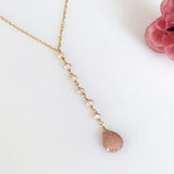 Peach Moonstone Yoga Pendant Necklace Aaria Tees