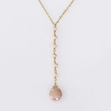 Peach Moonstone Yoga Pendant Necklace Aaria Tees
