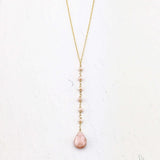 Peach Moonstone Yoga Pendant Necklace Aaria Tees