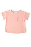 Peach Ruffle Pocket Tee - Aaria Tees Aaria Tees