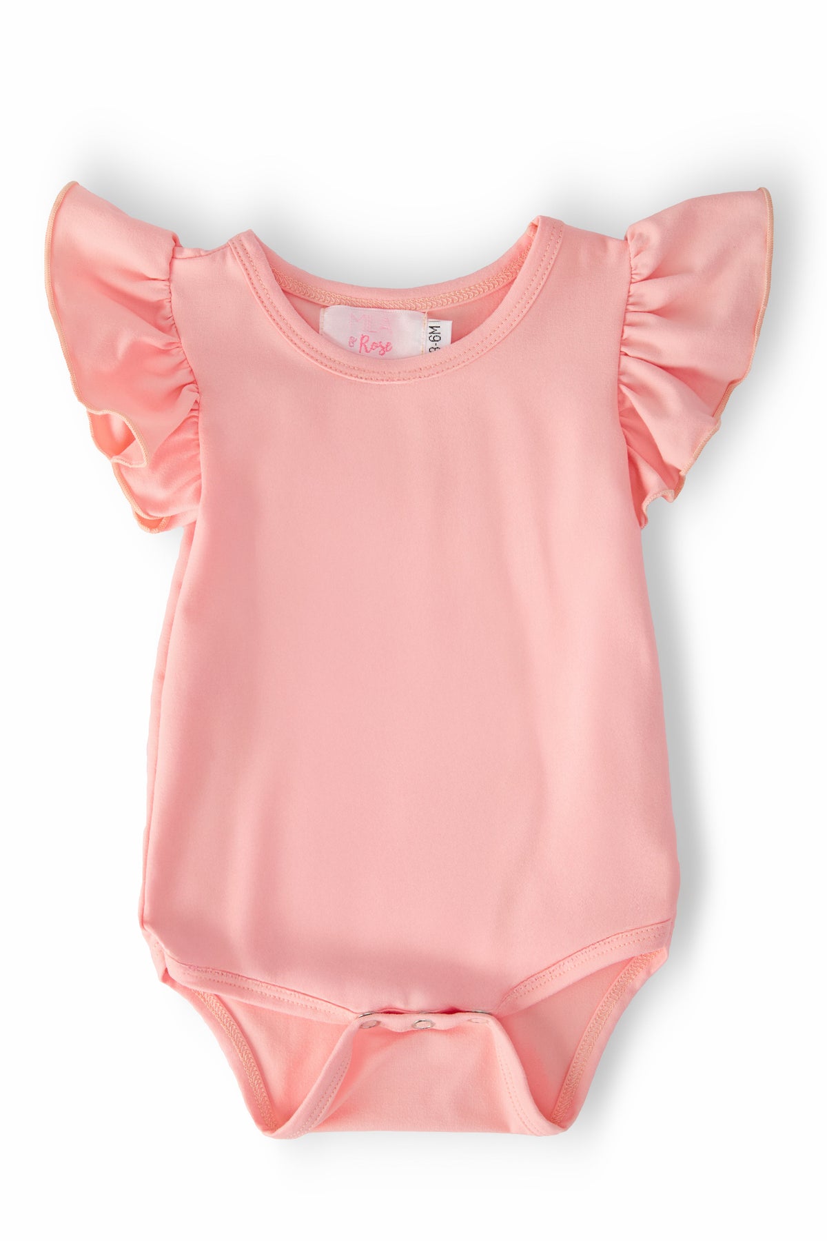 Peach S/S Flutter Bodysuit - Aaria Tees