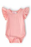 Peach S/S Flutter Bodysuit - Aaria Tees Aaria Tees