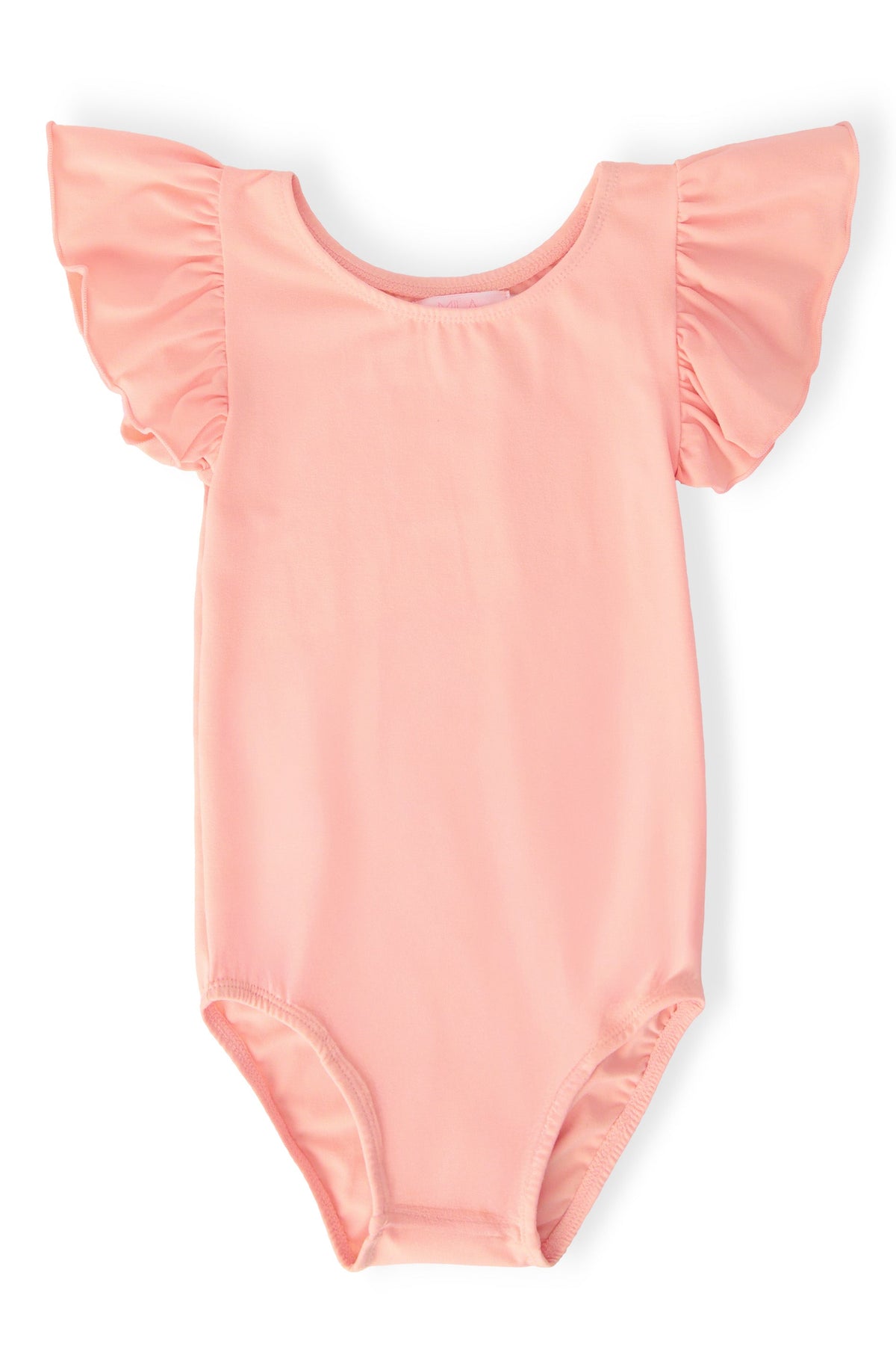 Peach S/S Flutter Sleeve Leotard - Aaria Tees