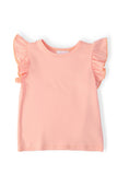 Peach S/S Ruffle Tee - Aaria Tees Aaria Tees