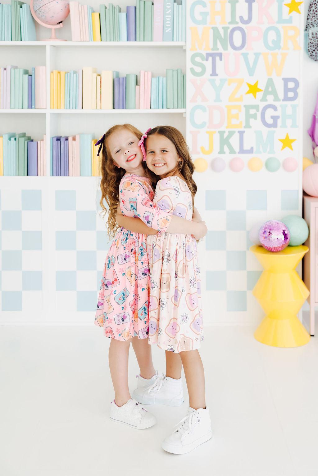 Peanut Butter Jelly Time S/S Pocket Twirl Dress - Aaria Tees Aaria Tees
