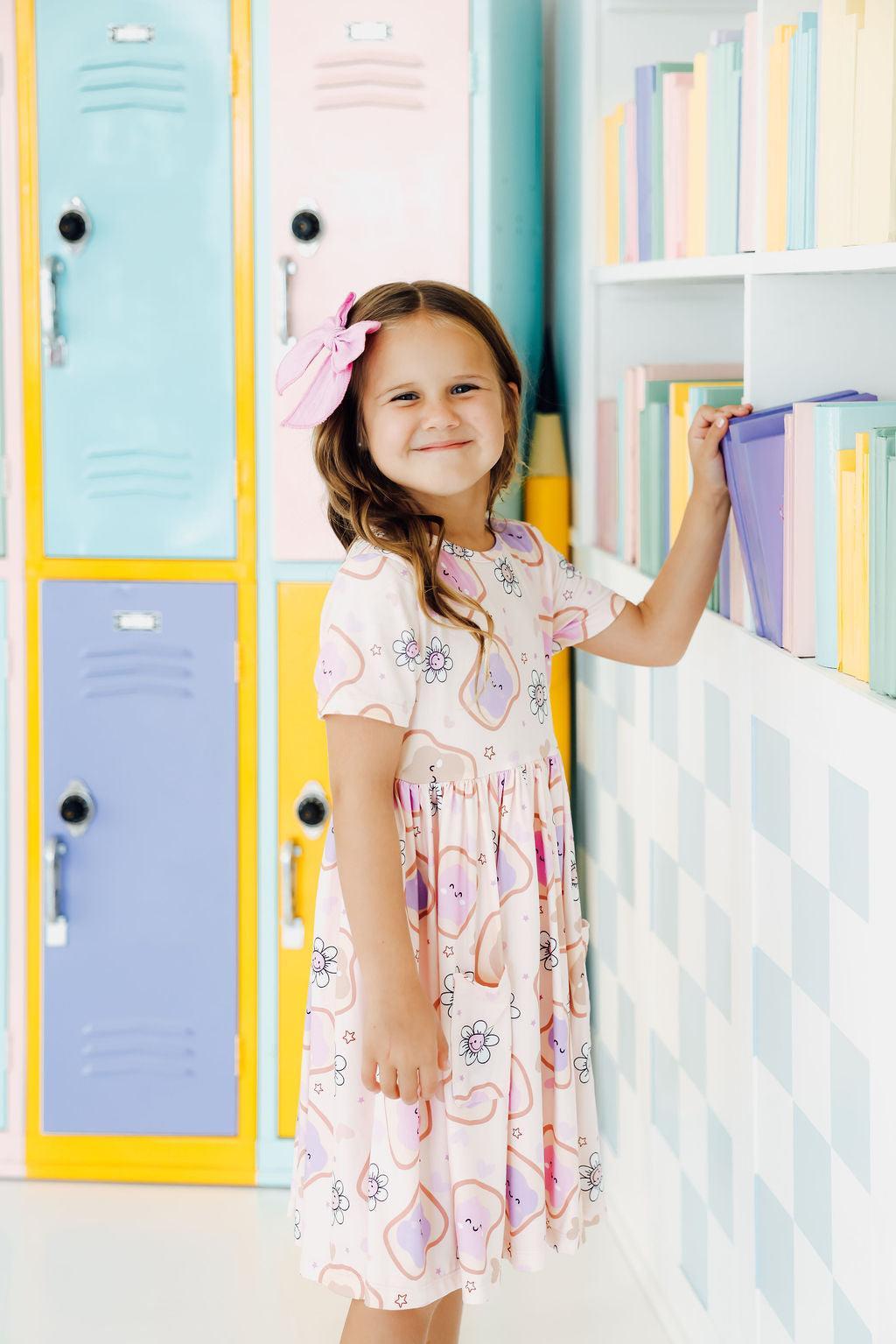 Peanut Butter Jelly Time S/S Pocket Twirl Dress - Aaria Tees