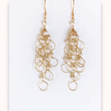 Pearl Gold Chain Loop Earrings Aaria Tees