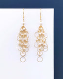 Pearl Gold Chain Loop Earrings Aaria Tees