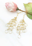 Pearl Gold Chain Loop Earrings Aaria Tees