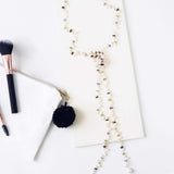 Pearl & Gemstone Ballet Lariat Necklace Aaria Tees