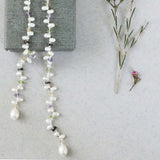 Pearl & Gemstone Ballet Lariat Necklace Aaria Tees