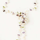 Pearl & Gemstone Ballet Lariat Necklace Aaria Tees
