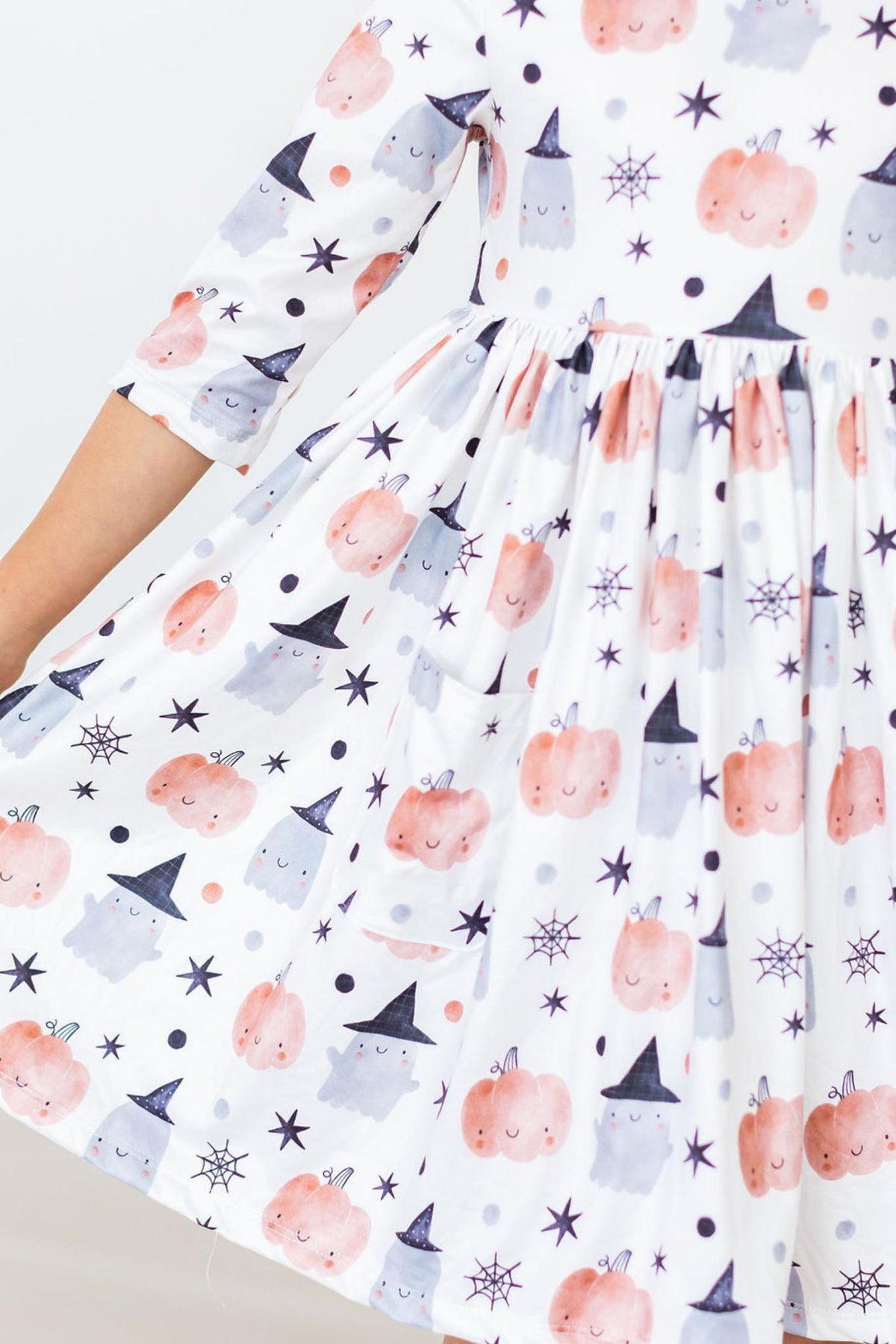 Peek-a-Boo 3/4 Sleeve Pocket Twirl Dress - Aaria Tees