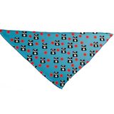 Peppermint Panda Blue Tie On Dog Bandana Aaria Tees