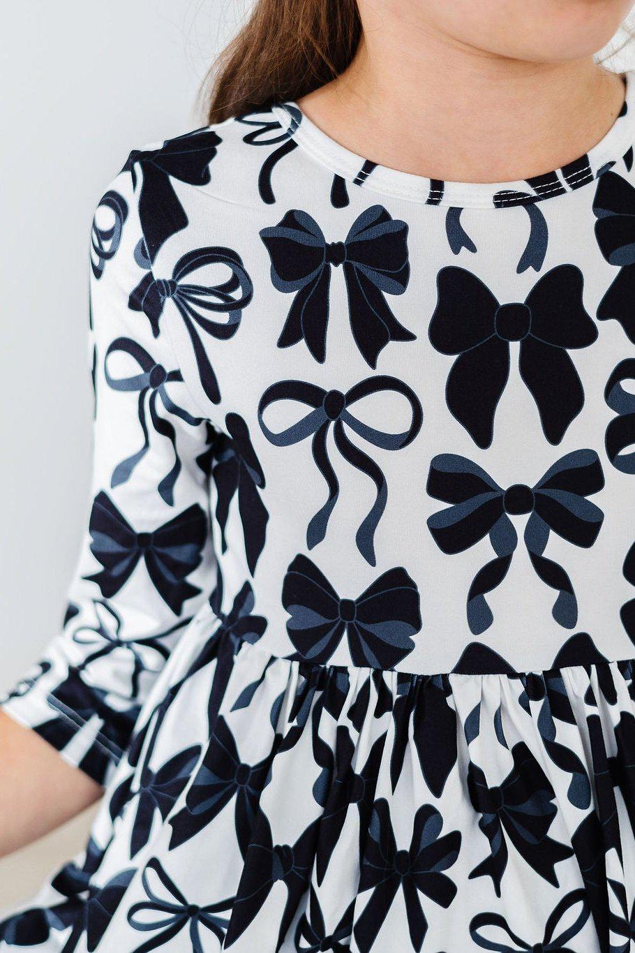 Perfectly Tied 3/4 Sleeve Pocket Twirl Dress - Aaria Tees Aaria Tees