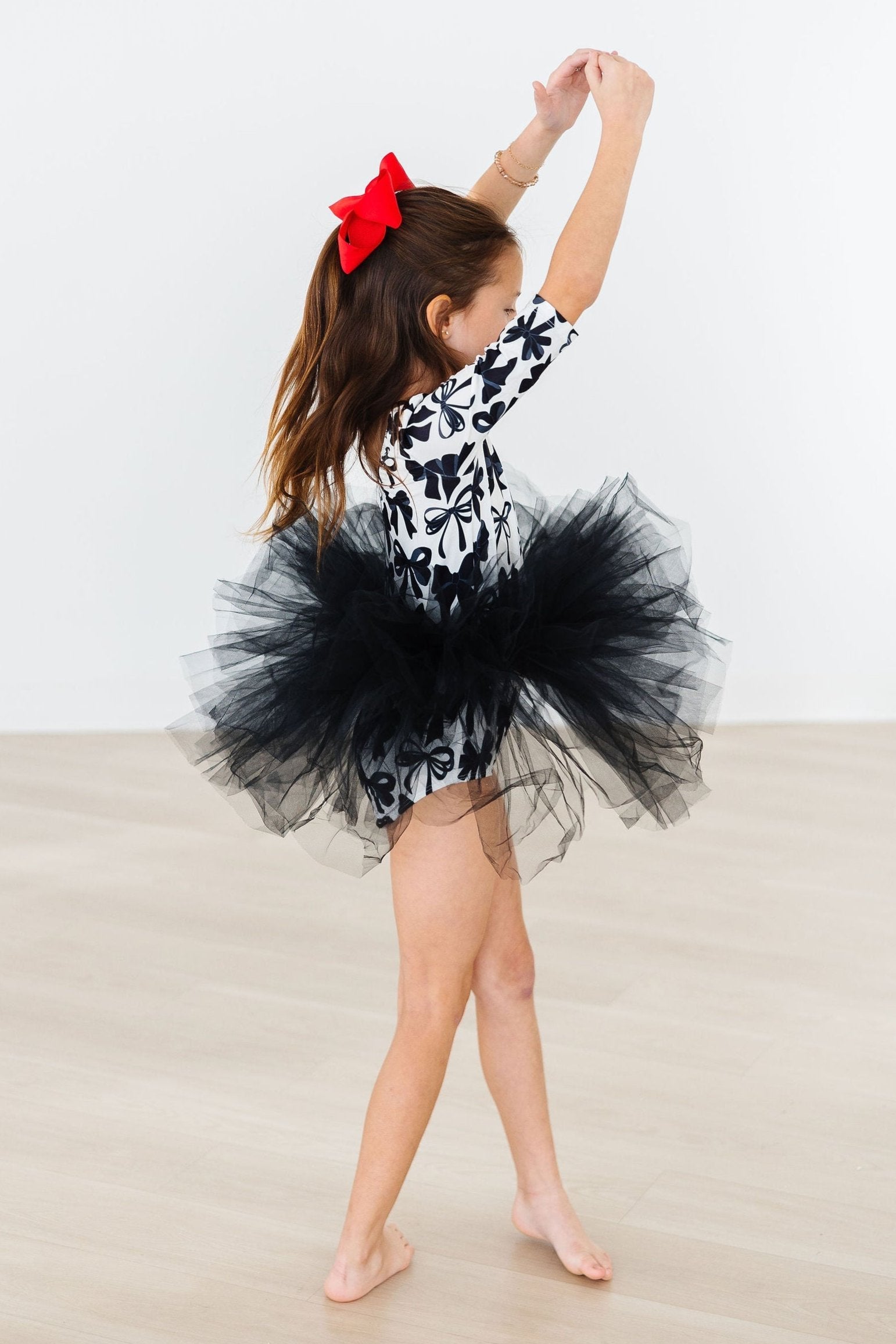 Perfectly Tied 3/4 Sleeve Tutu Leotard - Aaria Tees Aaria Tees