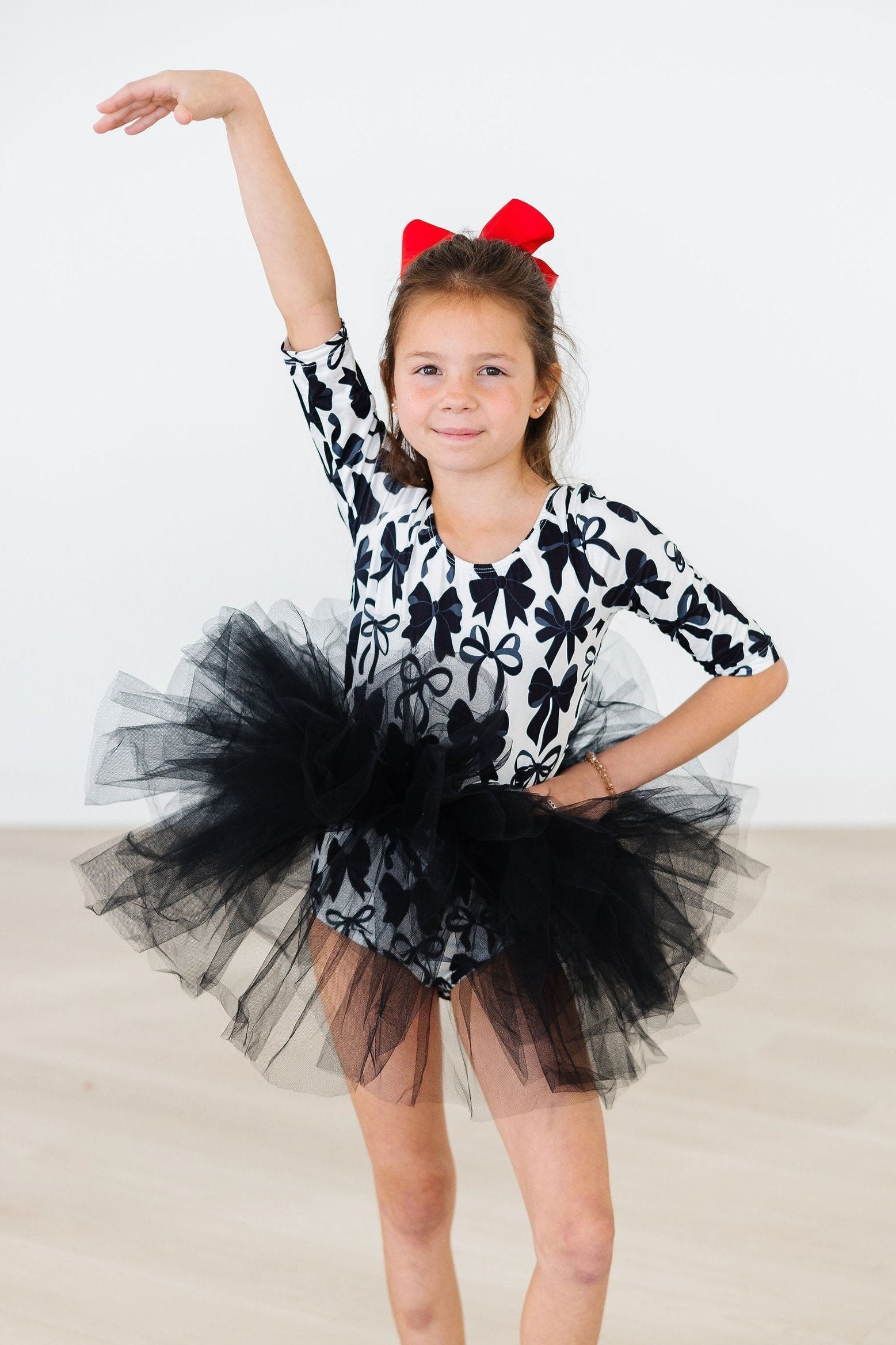 Perfectly Tied 3/4 Sleeve Tutu Leotard - Aaria Tees Aaria Tees