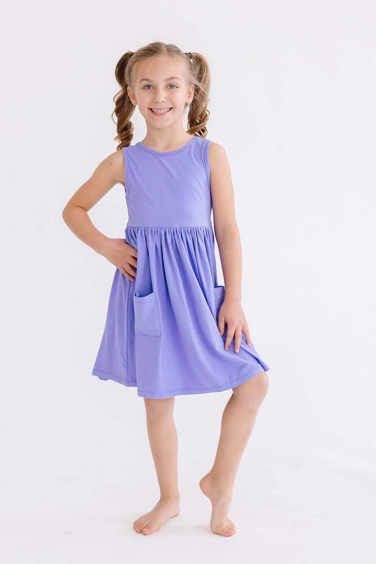 Periwinkle Pocket Tank Twirl Dress - Aaria Tees