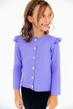 Periwinkle Ruffle Cardigan - Aaria Tees Aaria Tees