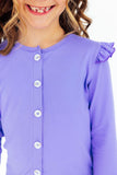 Periwinkle Ruffle Cardigan - Aaria Tees Aaria Tees