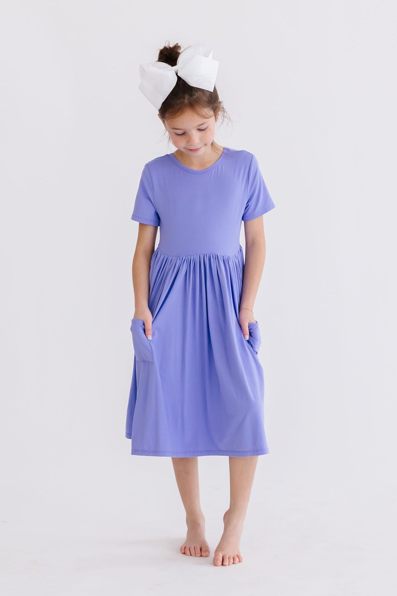 Periwinkle S/S Pocket Twirl Dress - Aaria Tees Aaria Tees