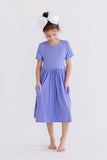 Periwinkle S/S Pocket Twirl Dress - Aaria Tees Aaria Tees