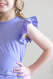 Periwinkle S/S Ruffle Tee - Aaria Tees Aaria Tees