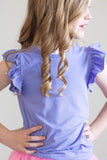 Periwinkle S/S Ruffle Tee - Aaria Tees Aaria Tees