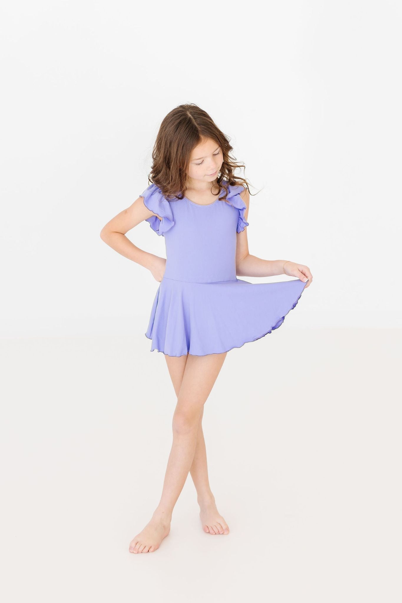 Periwinkle S/S Twirl Leotard - Aaria Tees Aaria Tees