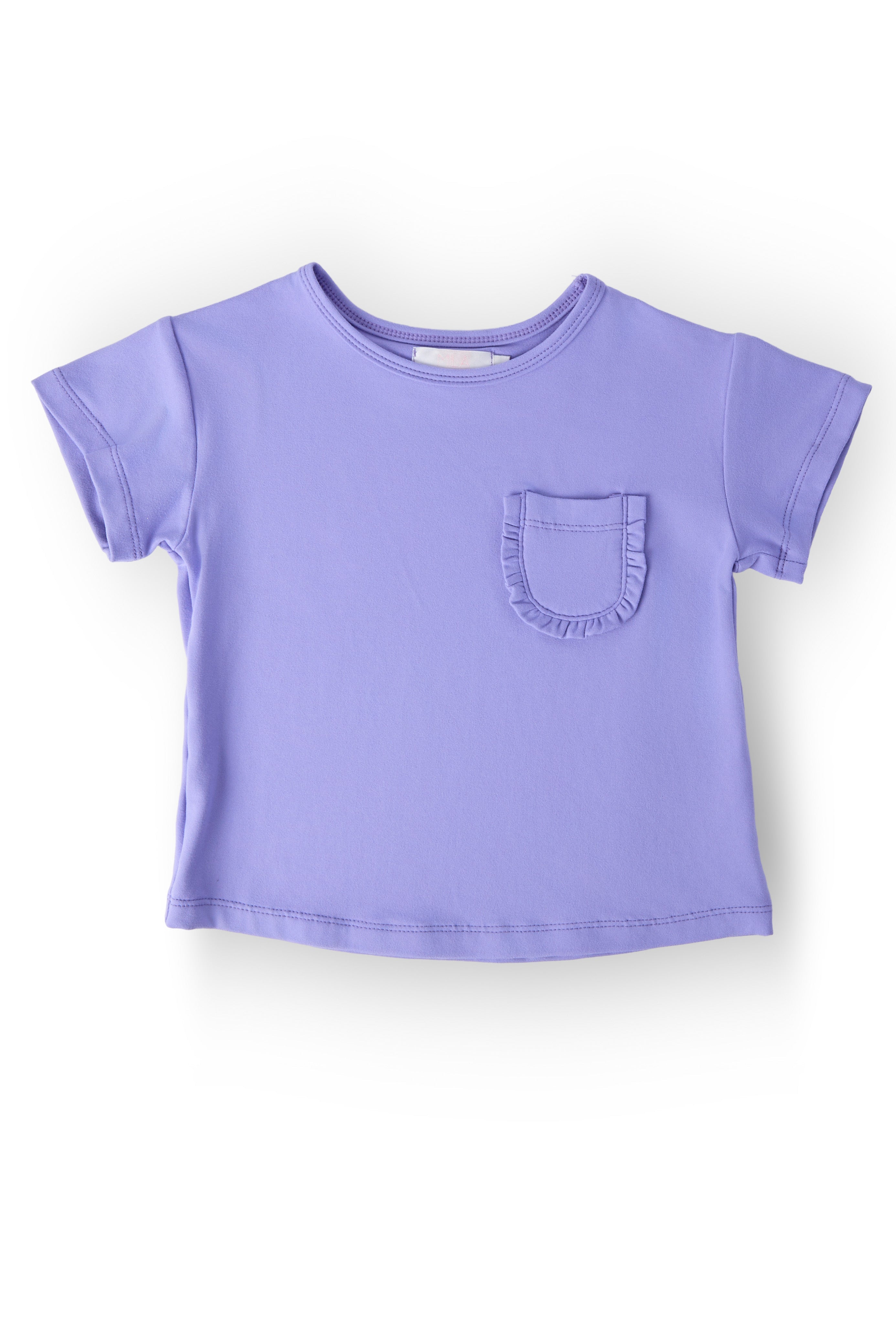Periwinkle Ruffle Pocket Tee - Aaria Tees Aaria Tees