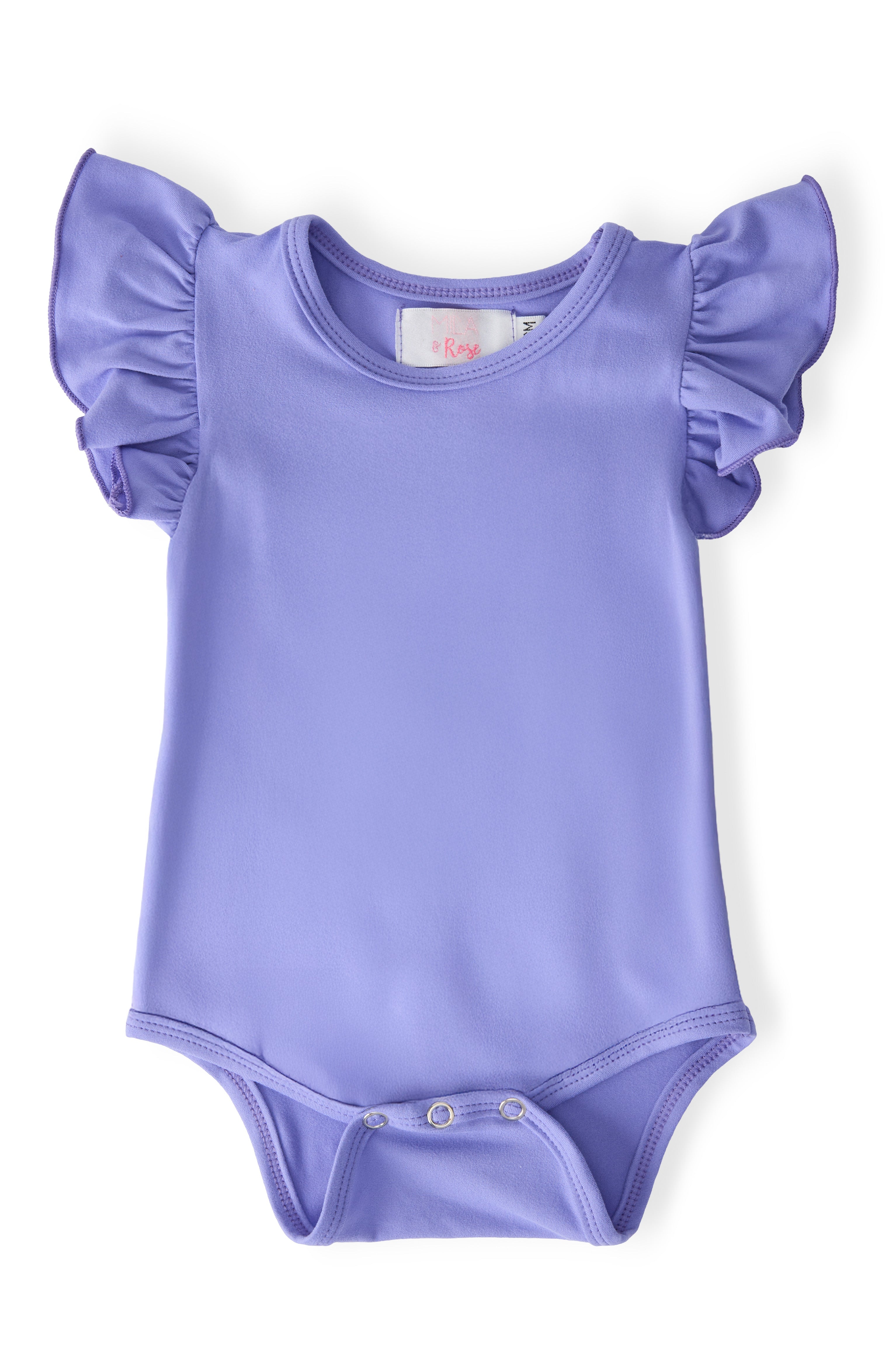 Periwinkle S/S Flutter Bodysuit - Aaria Tees Aaria Tees