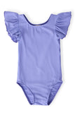 Periwinkle S/S Flutter Sleeve Leotard - Aaria Tees Aaria Tees