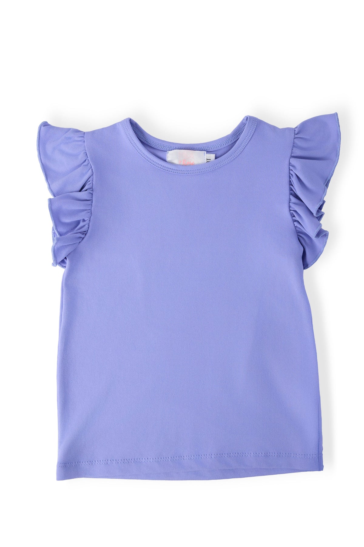 Periwinkle S/S Ruffle Tee - Aaria Tees