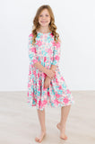 SALE Petal Perfection 3/4 Sleeve Pocket Twirl Dress - Aaria Tees Aaria Tees