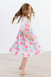 SALE Petal Perfection 3/4 Sleeve Pocket Twirl Dress - Aaria Tees Aaria Tees