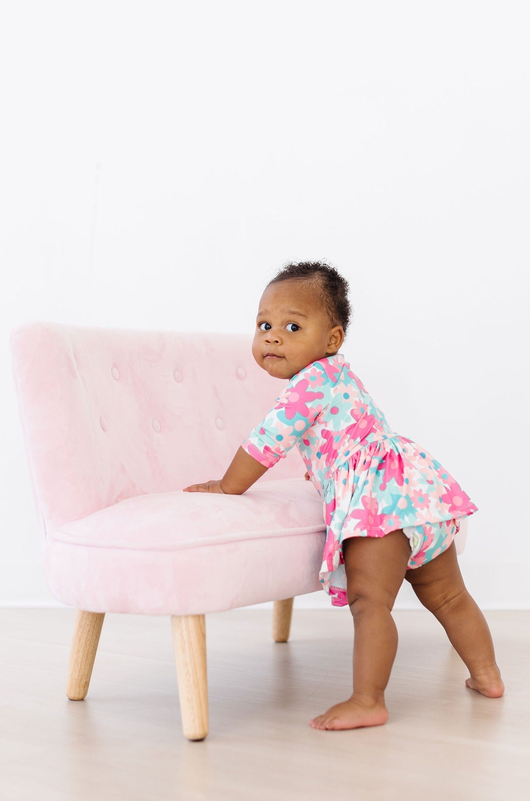 SALE Petal Perfection 3/4 Sleeve Twirl Bodysuit - Aaria Tees Aaria Tees