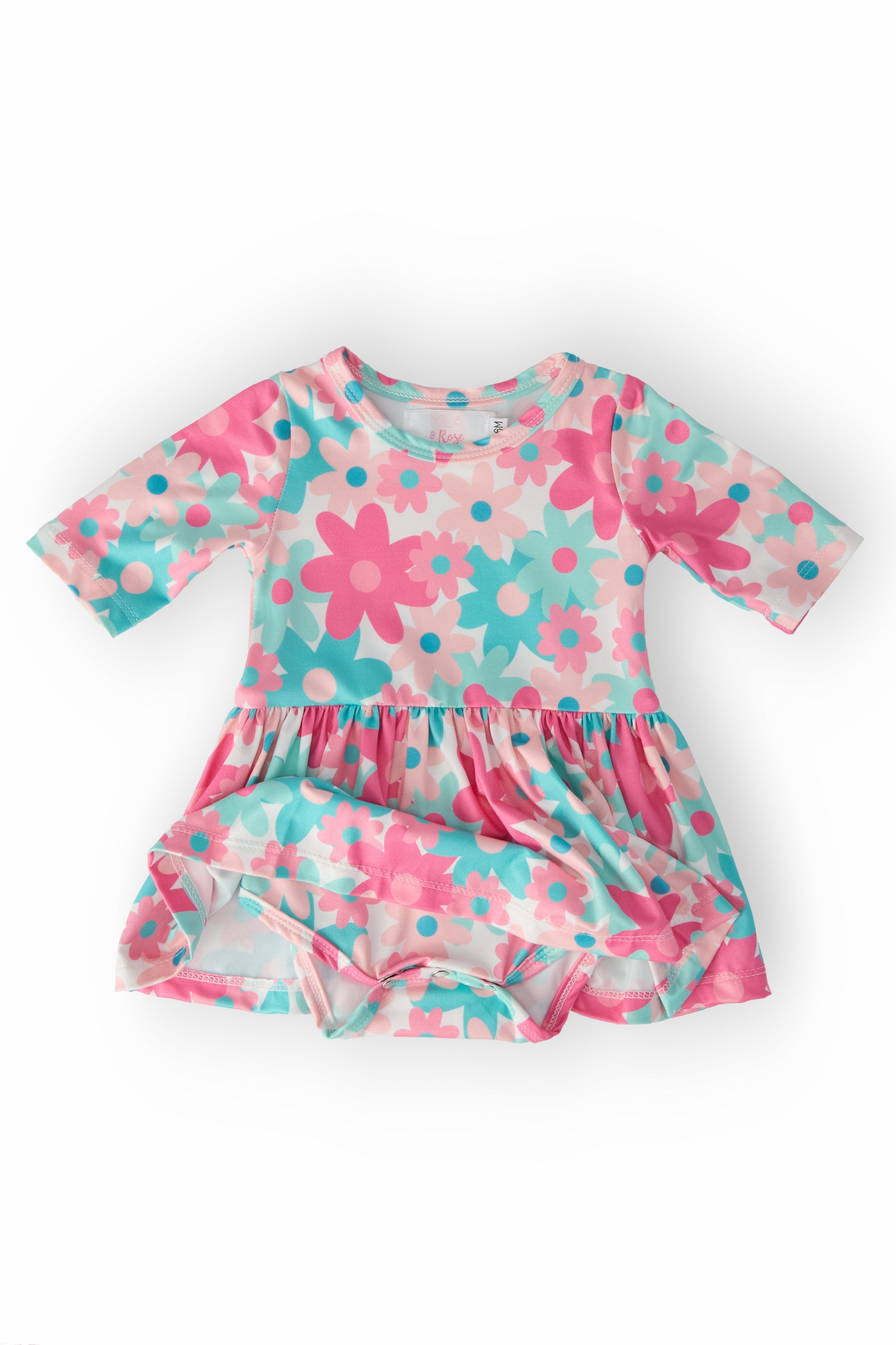 SALE Petal Perfection 3/4 Sleeve Twirl Bodysuit - Aaria Tees Aaria Tees