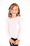 Petal Pink L/S Ruffle Tee - Aaria Tees Aaria Tees