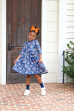 Auburn Plaid Aubie 3/4 Sleeve Pocket Twirl Dress - Aaria Tees Aaria Tees