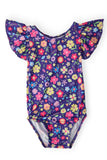 Pick a Posy S/S Flutter Sleeve Leotard - Aaria Tees Aaria Tees