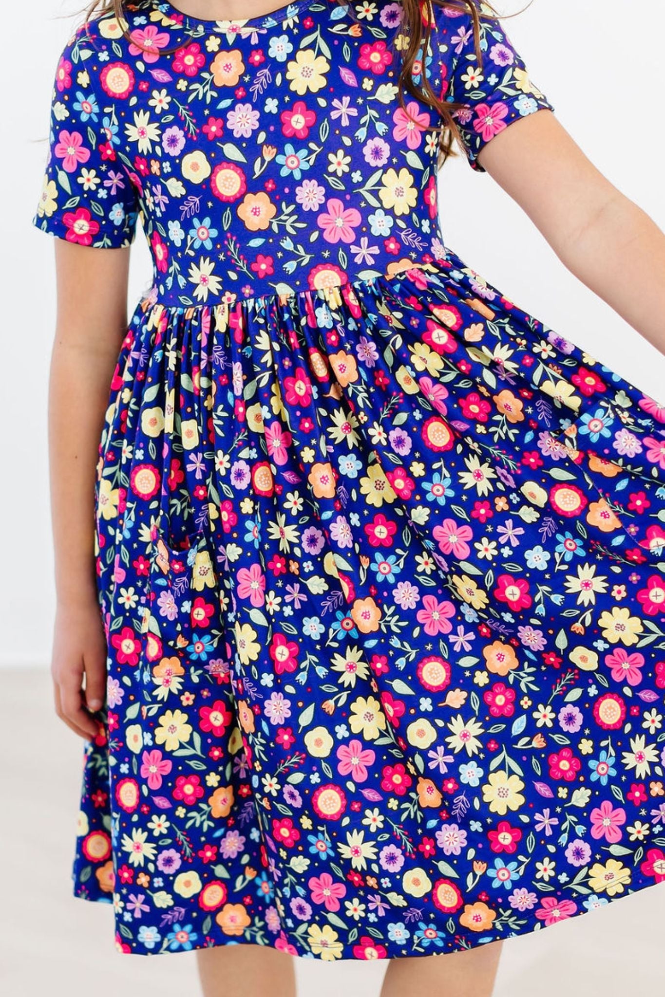 Pick a Posy S/S Pocket Twirl Dress - Aaria Tees Aaria Tees