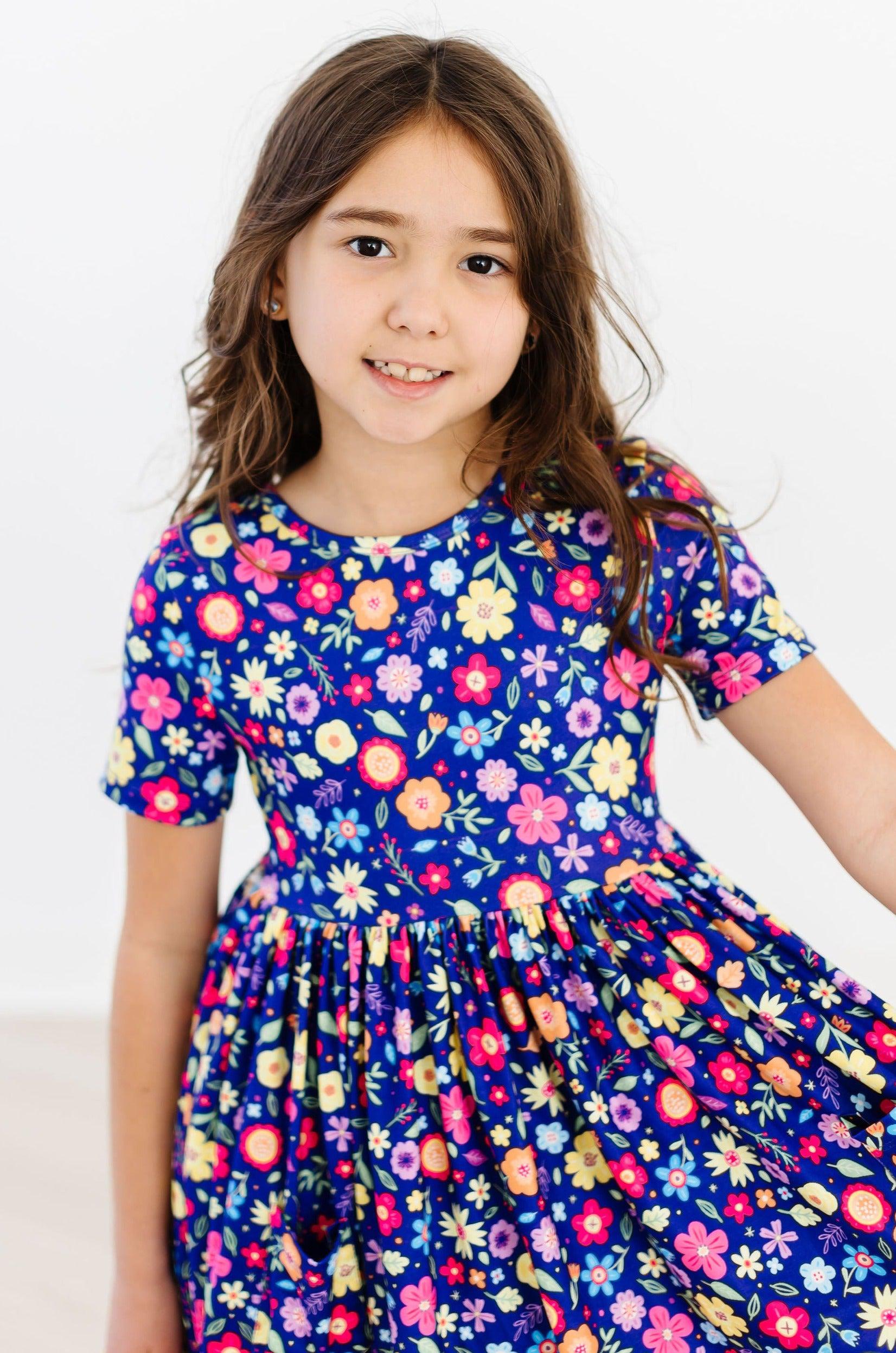 Pick a Posy S/S Pocket Twirl Dress - Aaria Tees Aaria Tees