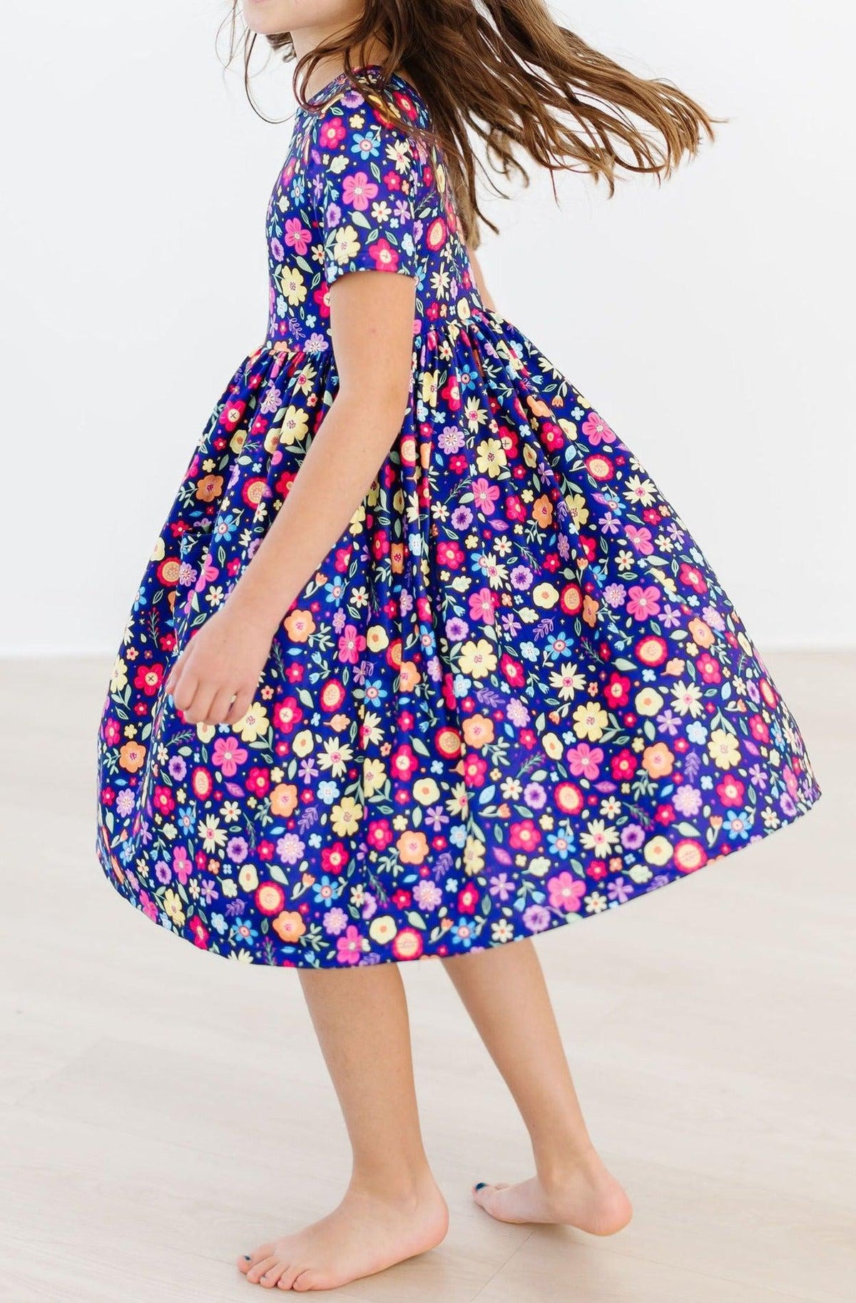 Pick a Posy S/S Pocket Twirl Dress - Aaria Tees